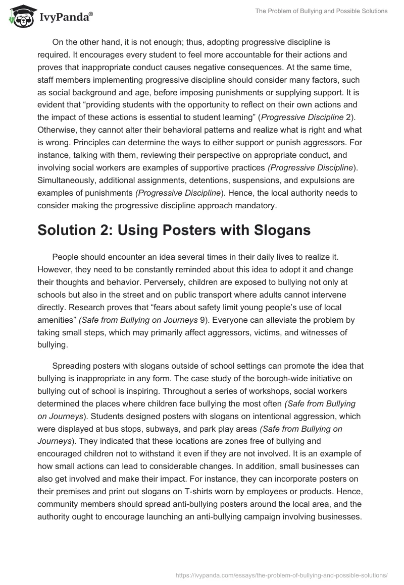 The Problem of Bullying and Possible Solutions. Page 3