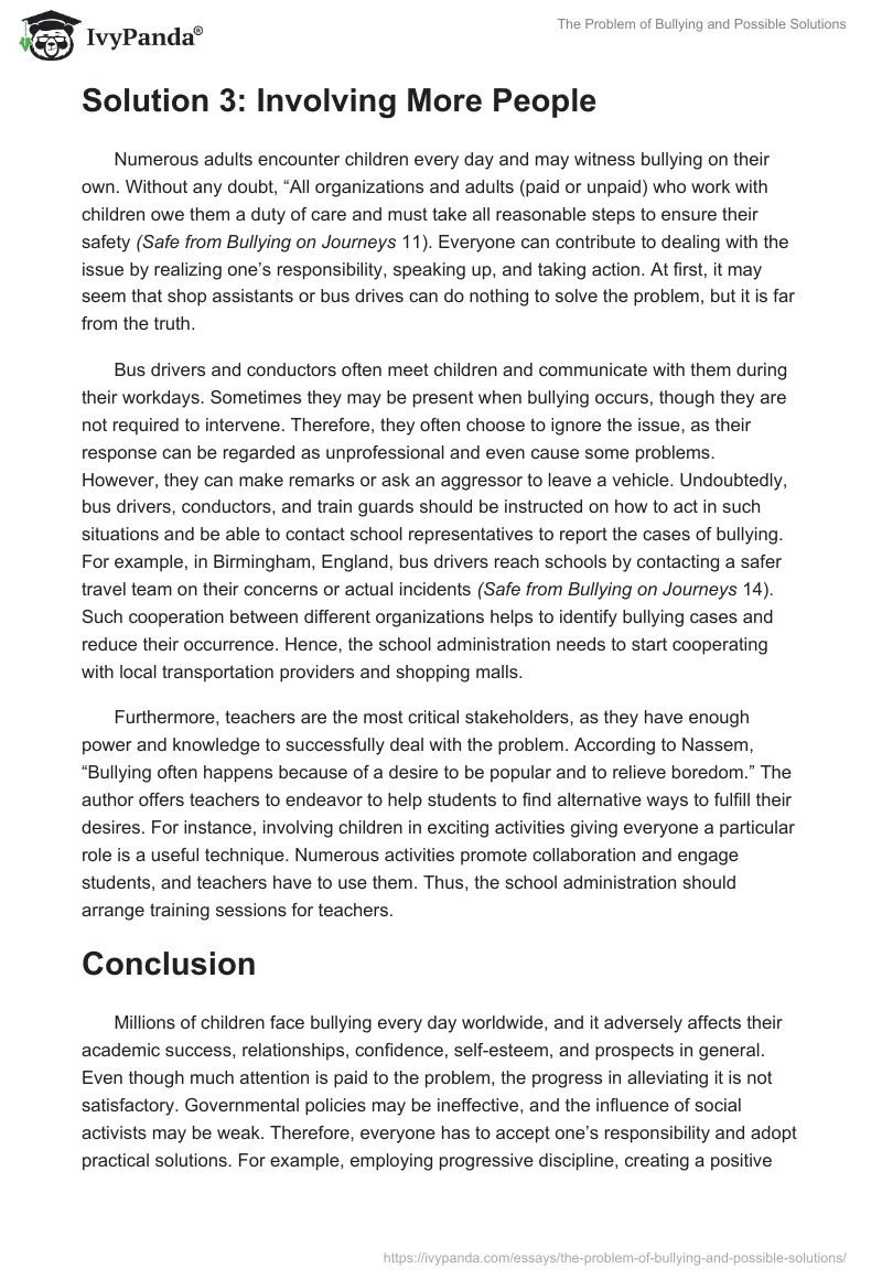 The Problem of Bullying and Possible Solutions. Page 4
