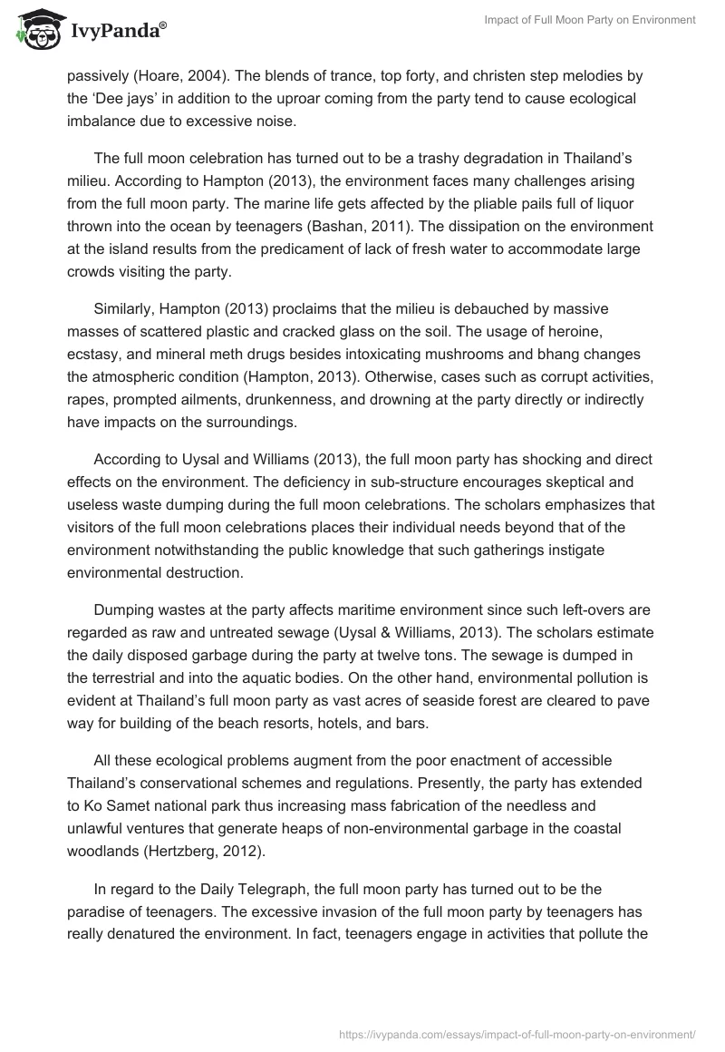 Impact of Full Moon Party on Environment. Page 2