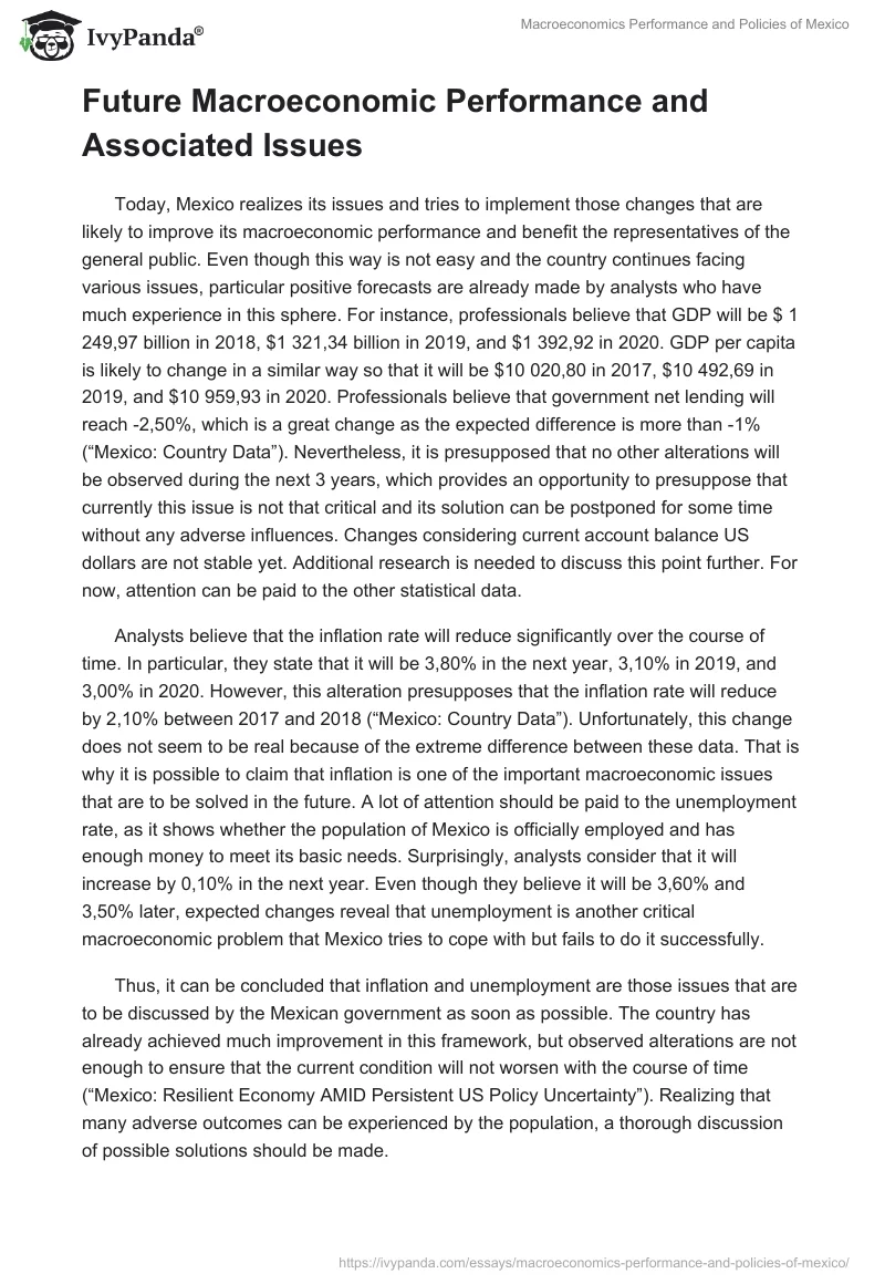 Macroeconomics Performance and Policies of Mexico. Page 2