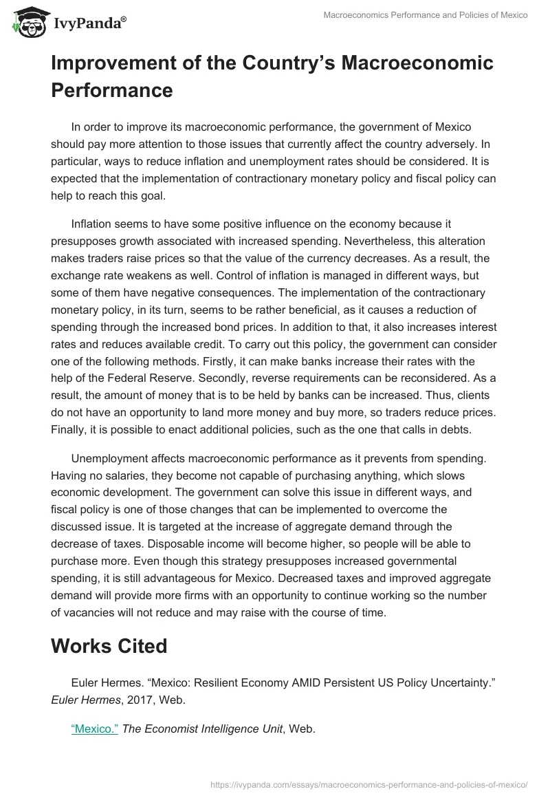 Macroeconomics Performance and Policies of Mexico. Page 3