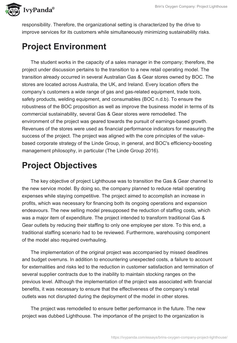 Brin's Oxygen Company: Project Lighthouse. Page 2