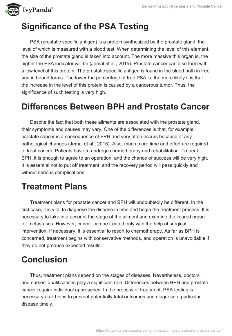 Benign Prostatic Hyperplasia and Prostate Cancer. Page 2