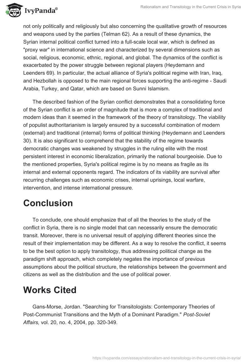 Rationalism and Transitology in the Current Crisis in Syria. Page 3