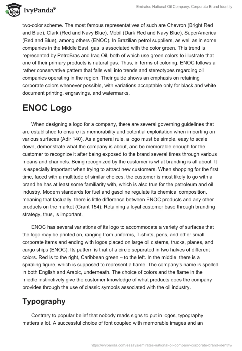 Emirates National Oil Company: Corporate Brand Identity. Page 3