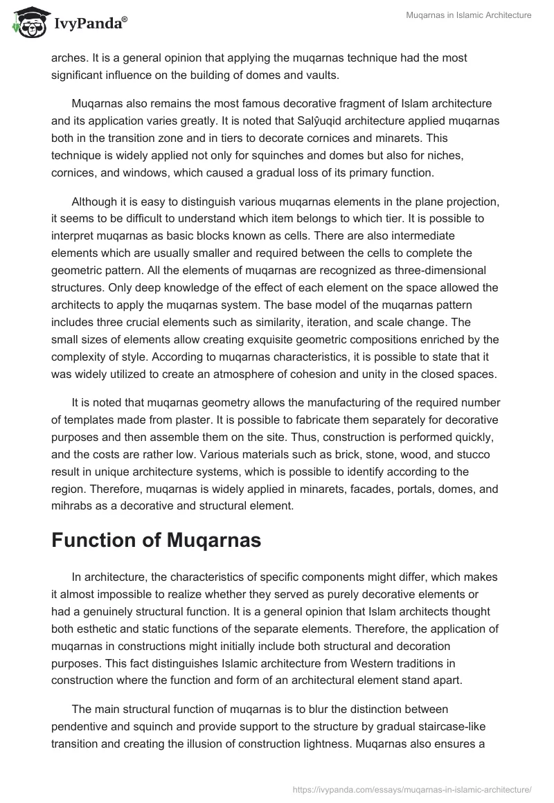 Muqarnas in Islamic Architecture. Page 5