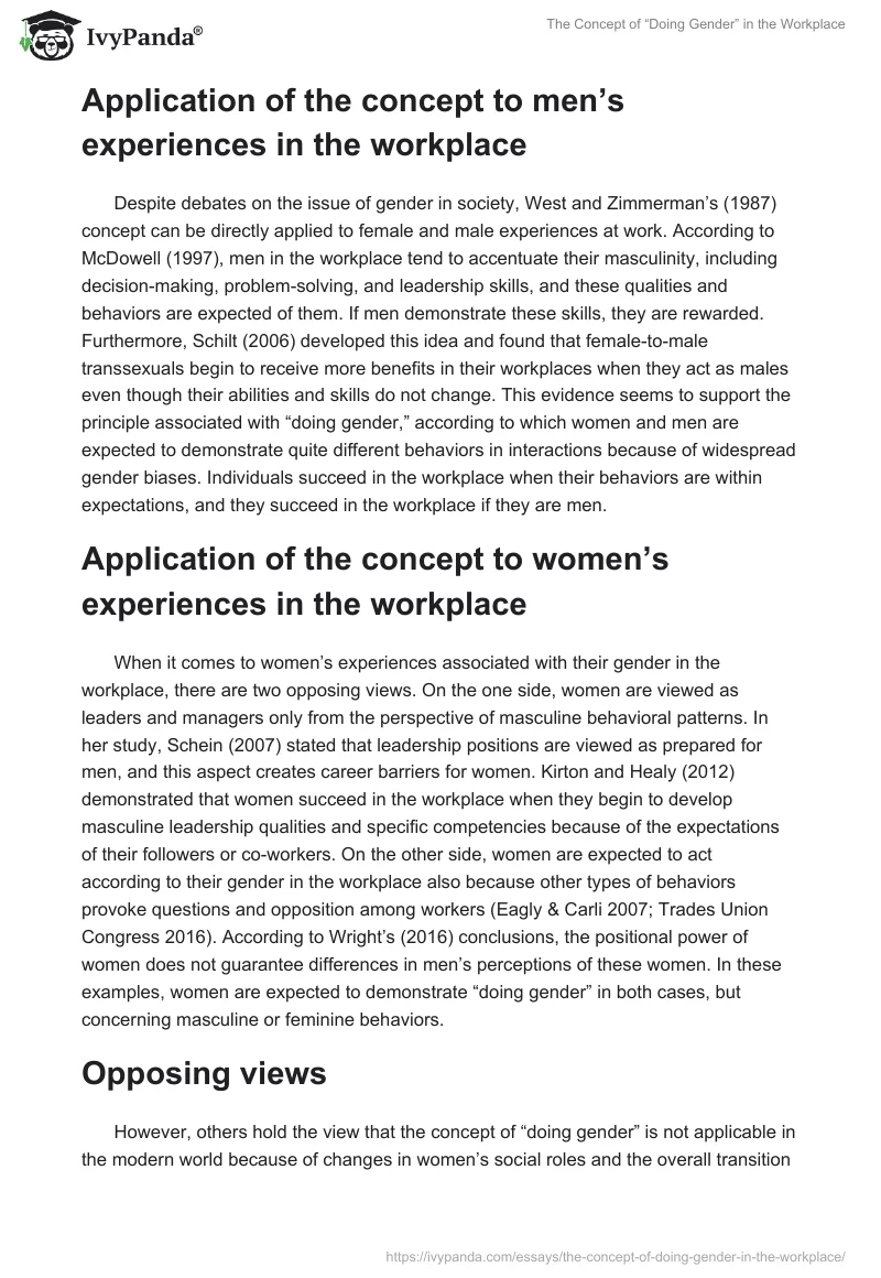 The Concept of “Doing Gender” in the Workplace. Page 2