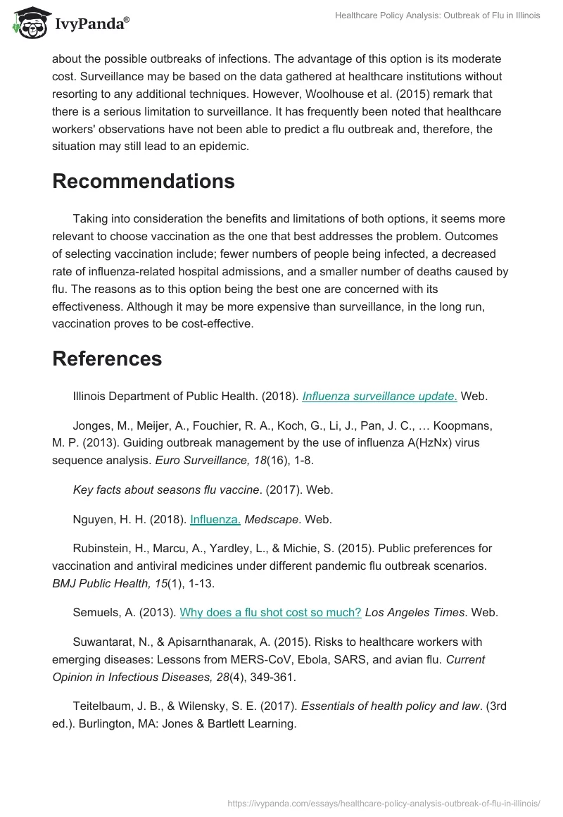 Healthcare Policy Analysis: Outbreak of Flu in Illinois. Page 3