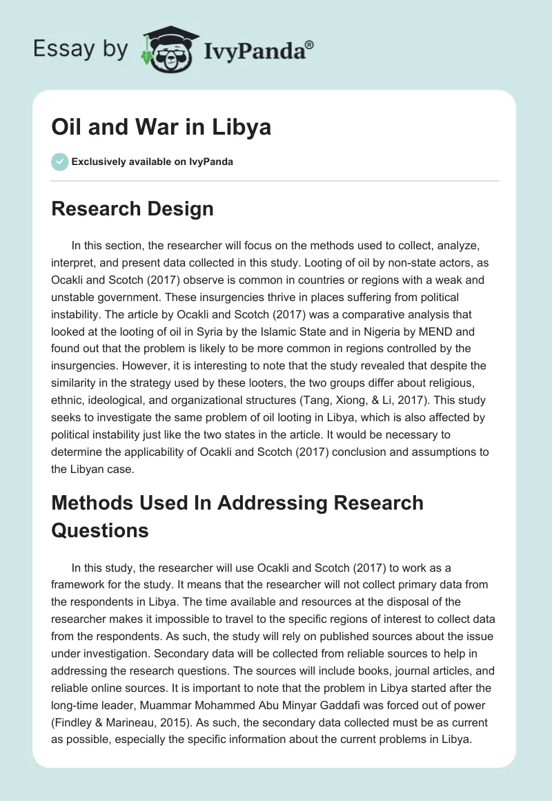 Oil and War in Libya. Page 1