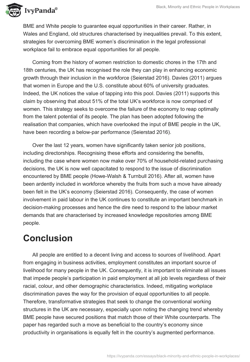 Black, Minority and Ethnic People in Workplaces. Page 5