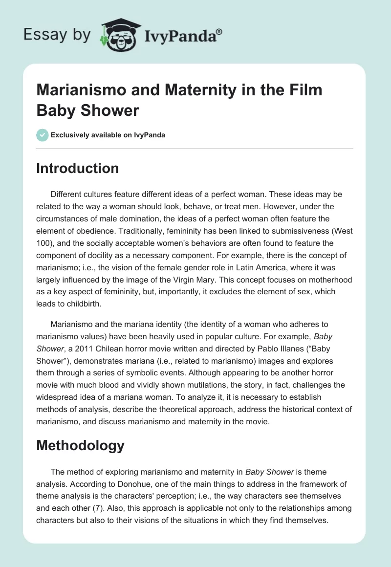 Marianismo and Maternity in the Film "Baby Shower". Page 1