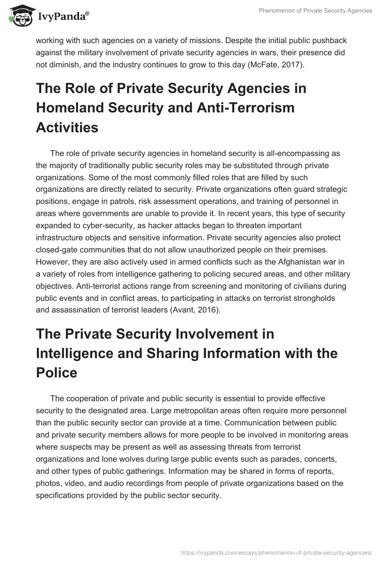 Phenomenon of Private Security Agencies. Page 3