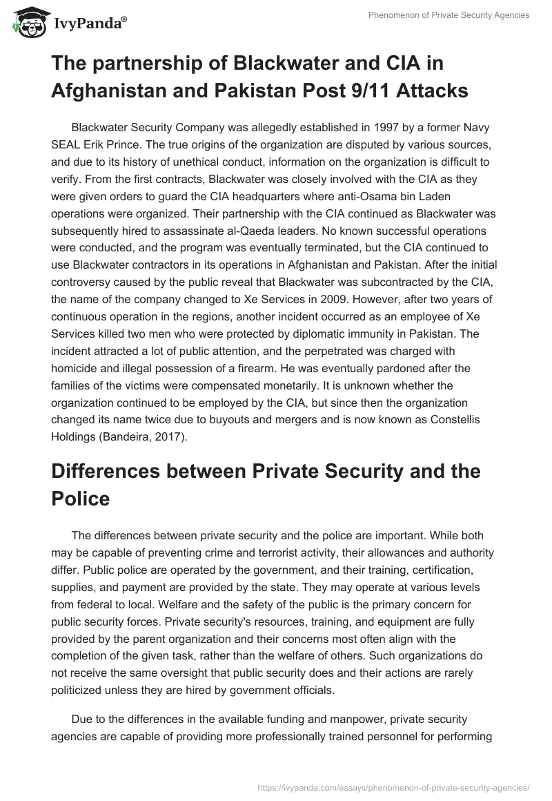 Phenomenon of Private Security Agencies. Page 4
