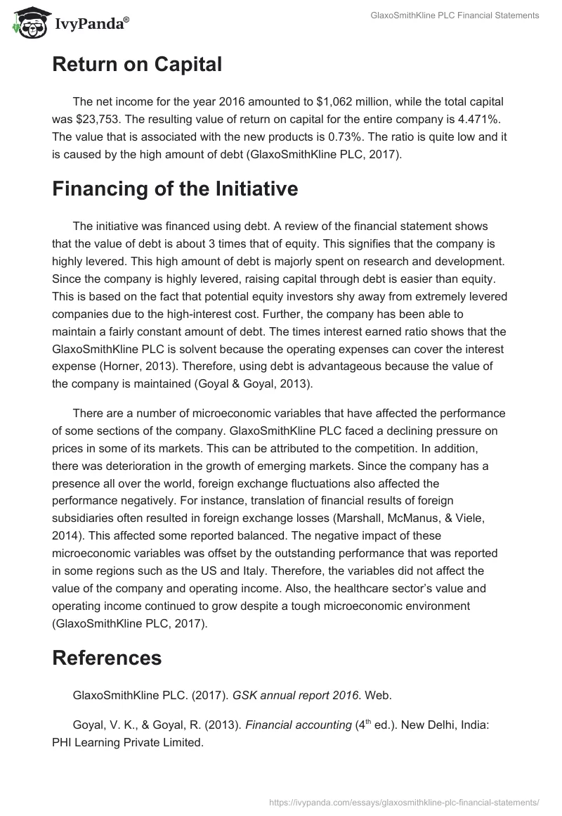 GlaxoSmithKline PLC Financial Statements. Page 2