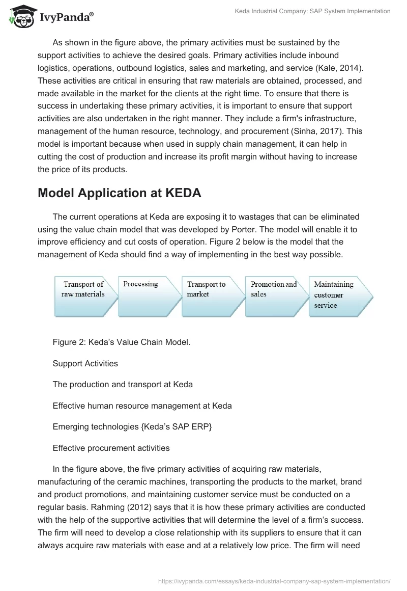 Keda Industrial Company: SAP System Implementation. Page 4