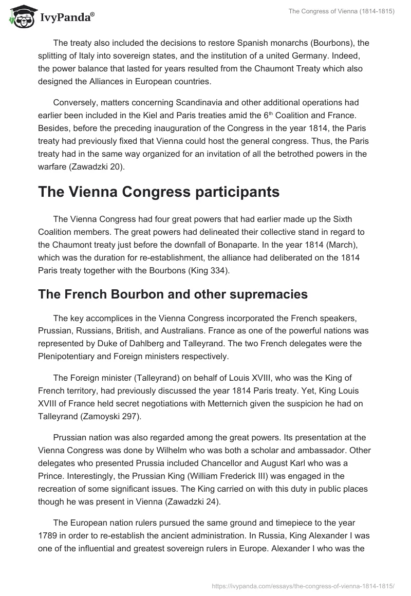 The Congress of Vienna (1814-1815). Page 2