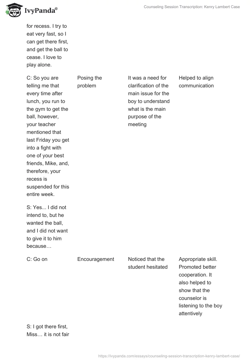 Counseling Session Transcription: Kenry Lambert Case. Page 3