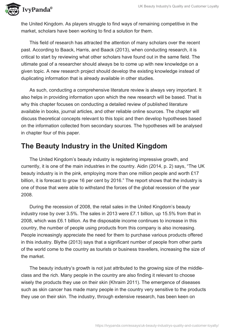 UK Beauty Industry's Quality and Customer Loyalty. Page 5