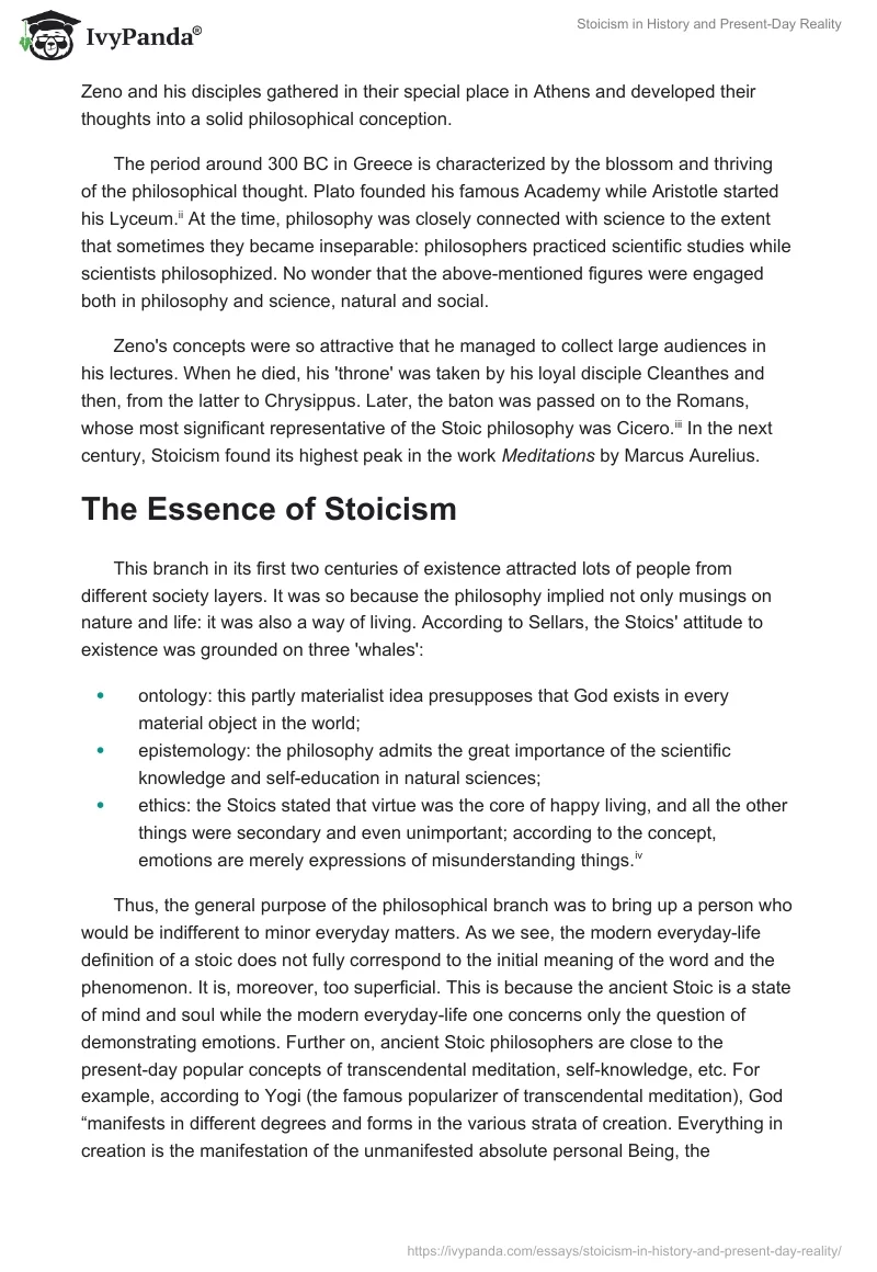 Stoicism in History and Present-Day Reality. Page 2
