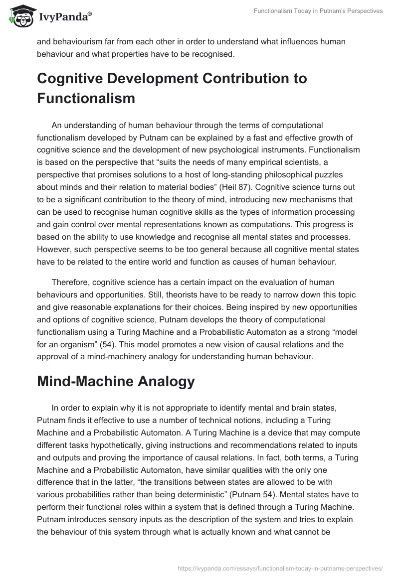 Functionalism Today in Putnam’s Perspectives. Page 4