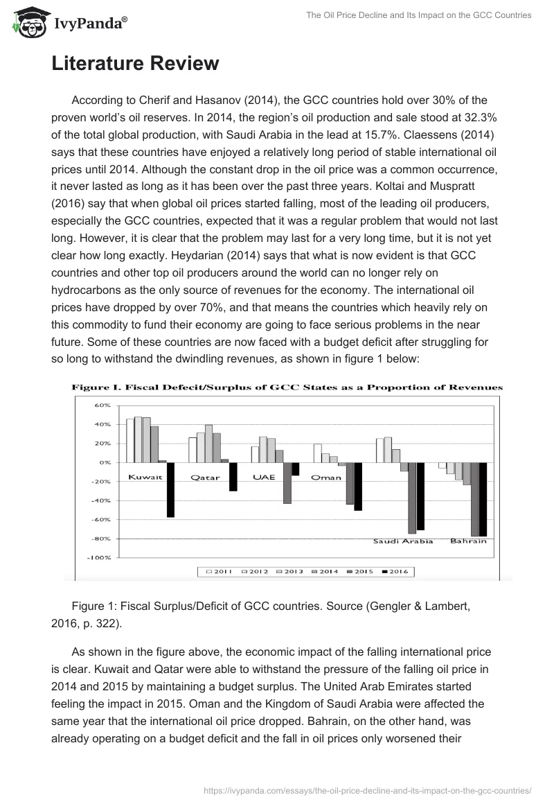 The Oil Price Decline and Its Impact on the GCC Countries. Page 2