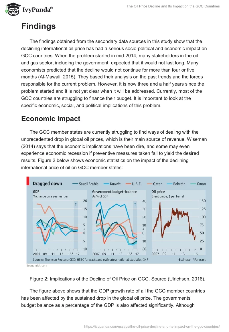 The Oil Price Decline and Its Impact on the GCC Countries. Page 5