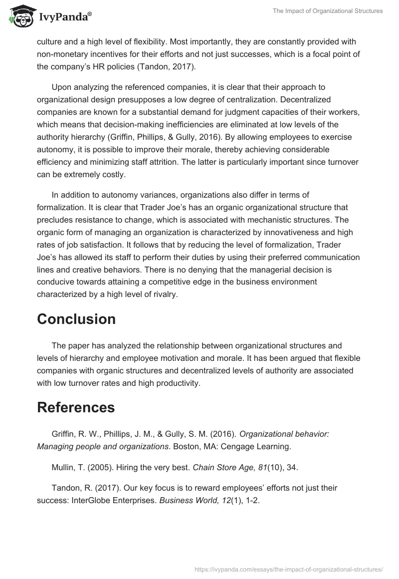 The Impact of Organizational Structures. Page 2