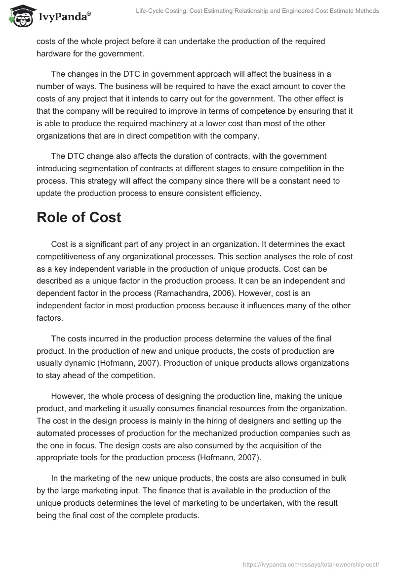Life-Cycle Costing: Cost Estimating Relationship and Engineered Cost Estimate Methods. Page 3