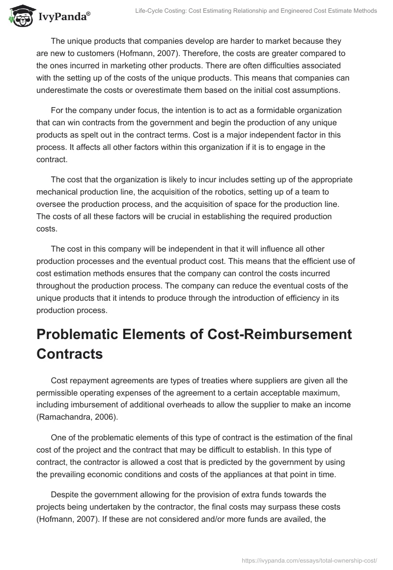 Life-Cycle Costing: Cost Estimating Relationship and Engineered Cost Estimate Methods. Page 4