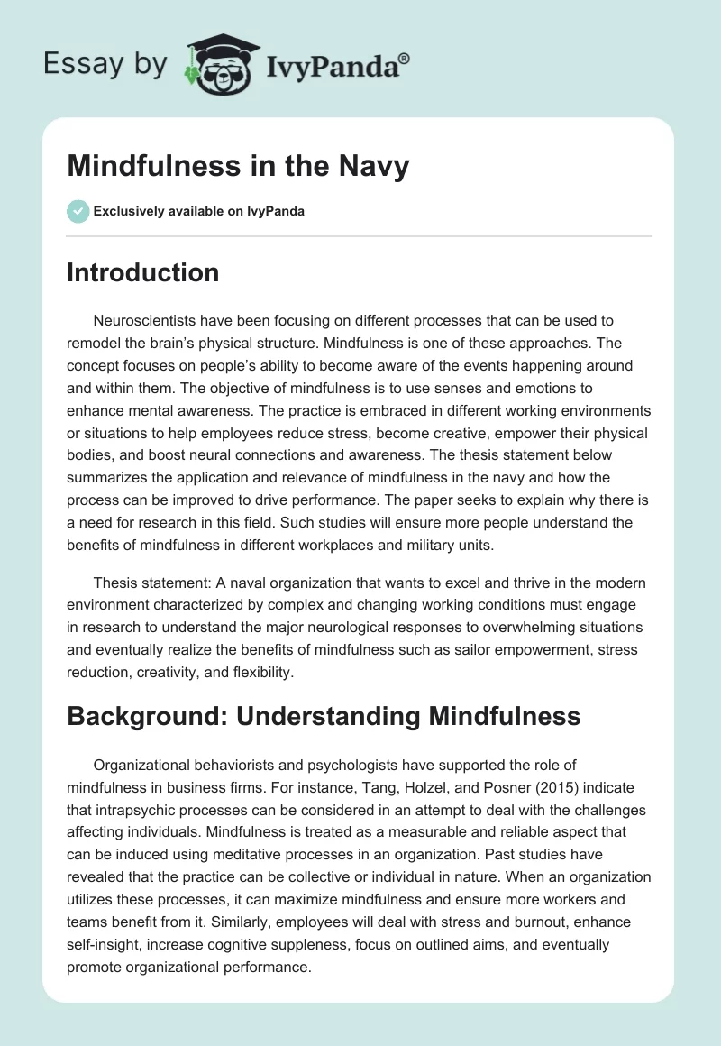 Mindfulness in the Navy. Page 1
