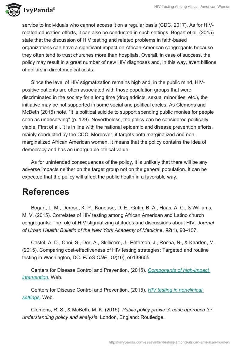 HIV Testing Among African American Women. Page 2