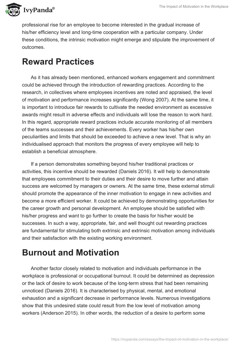 The Impact of Motivation in the Workplace. Page 4