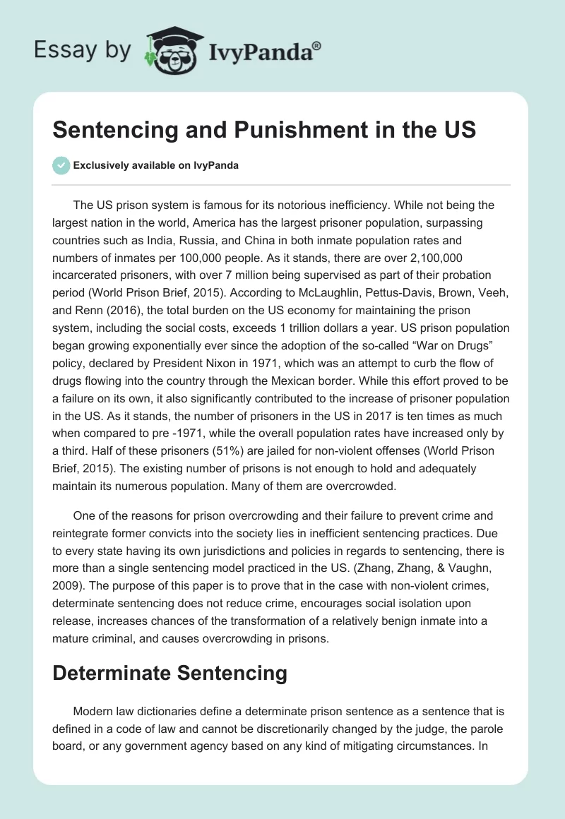 Sentencing and Punishment in the US. Page 1