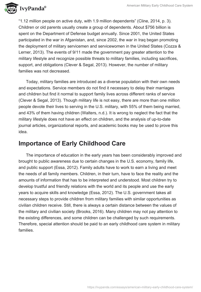 American Military Early Childhood Care System. Page 4