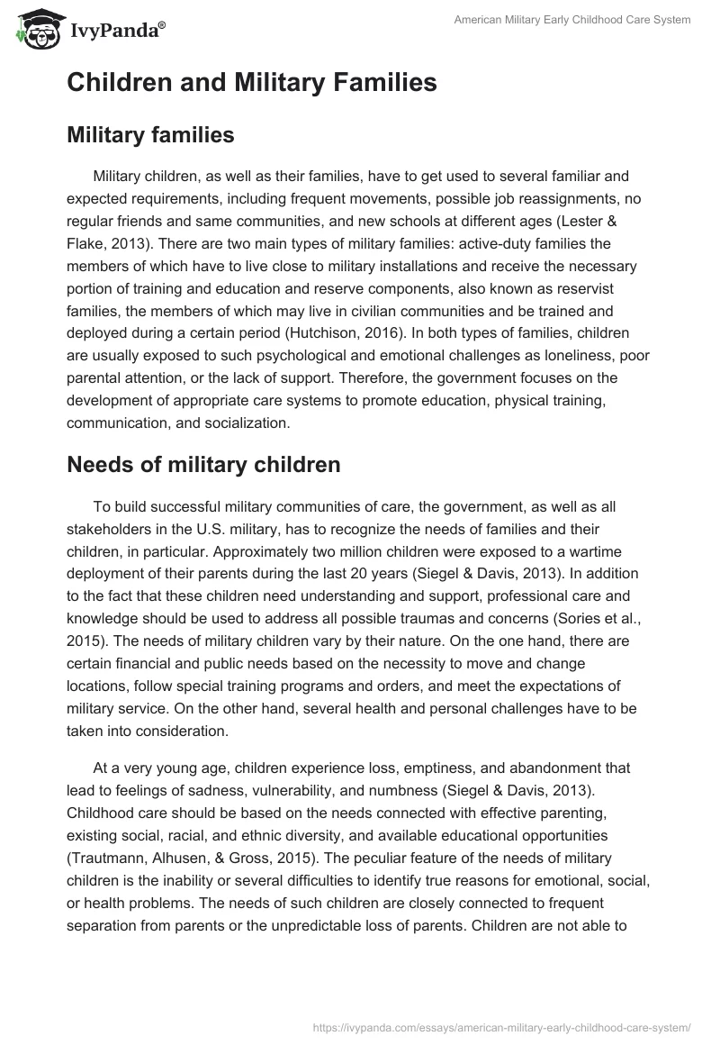 American Military Early Childhood Care System. Page 5