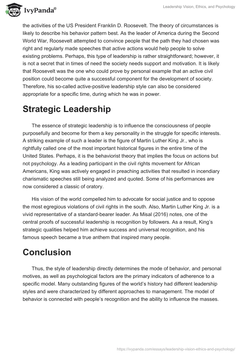 Leadership Vision, Ethics, and Psychology. Page 3