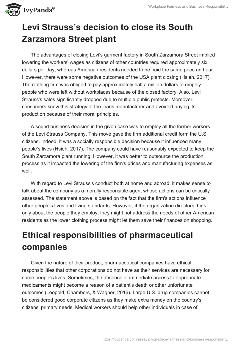 Workplace Fairness and Business Responsibility. Page 2