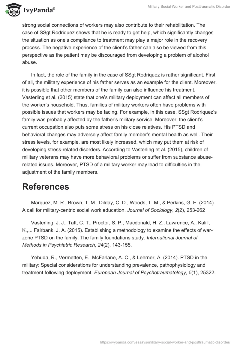 Military Social Worker and Posttraumatic Disorder. Page 2