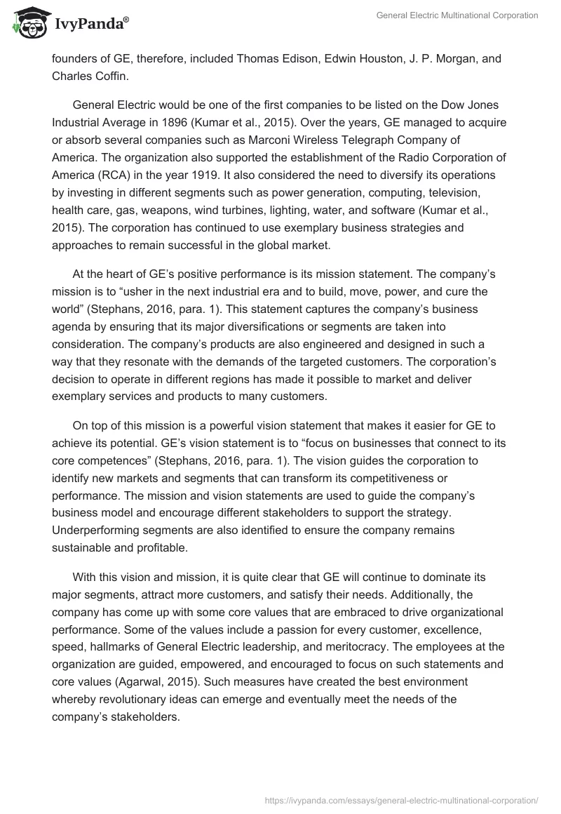 General Electric Multinational Corporation. Page 2