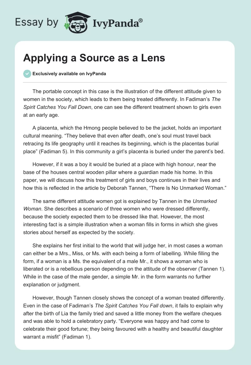 Applying a Source as a Lens. Page 1