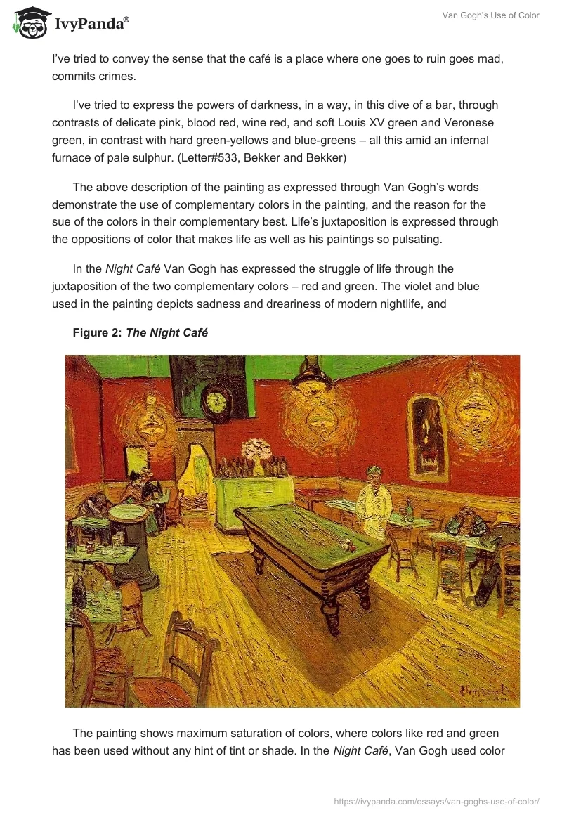 Van Gogh’s Use of Color. Page 4