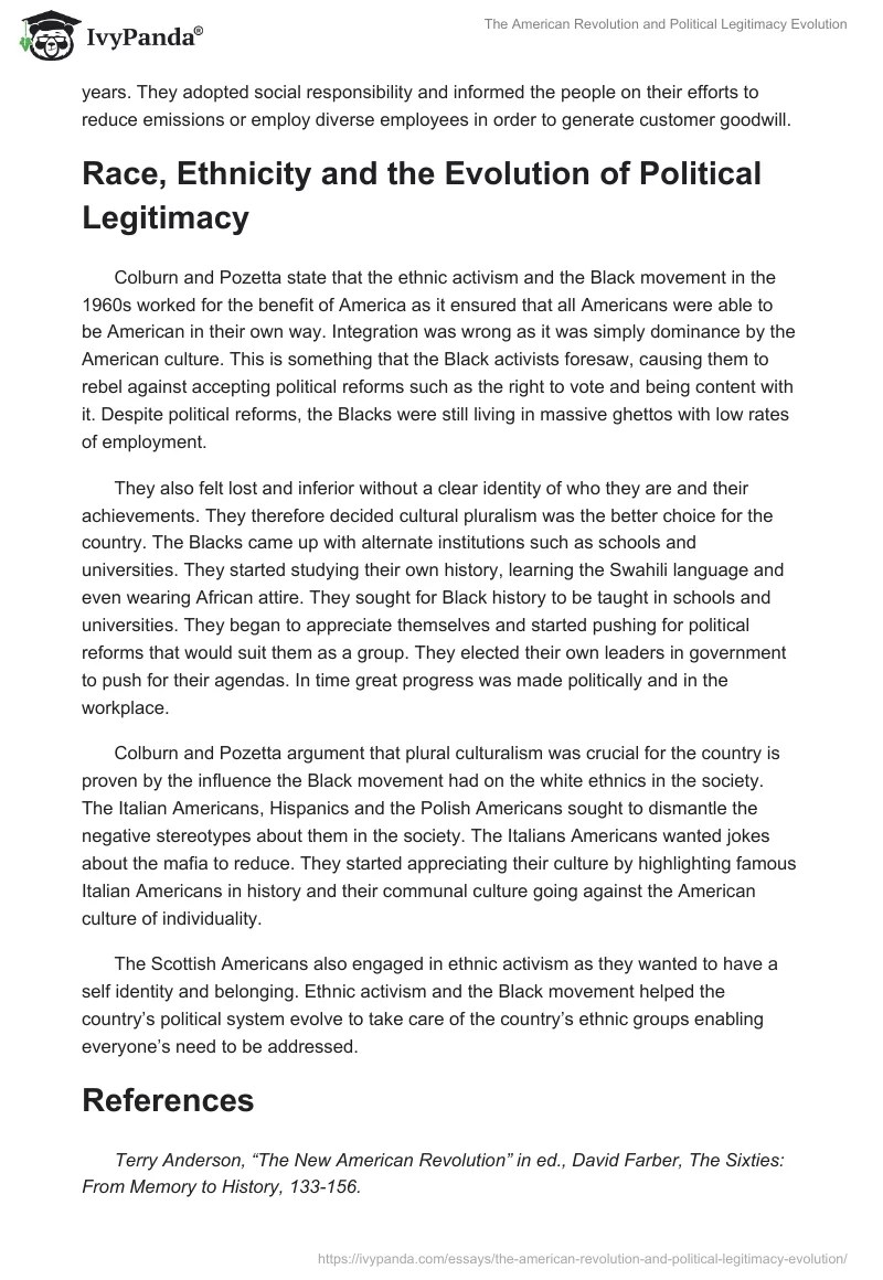 The American Revolution and Political Legitimacy Evolution. Page 2