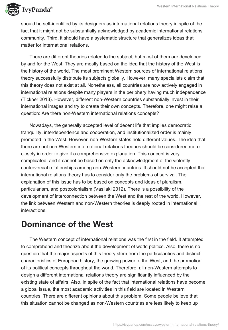Western International Relations Theory. Page 2