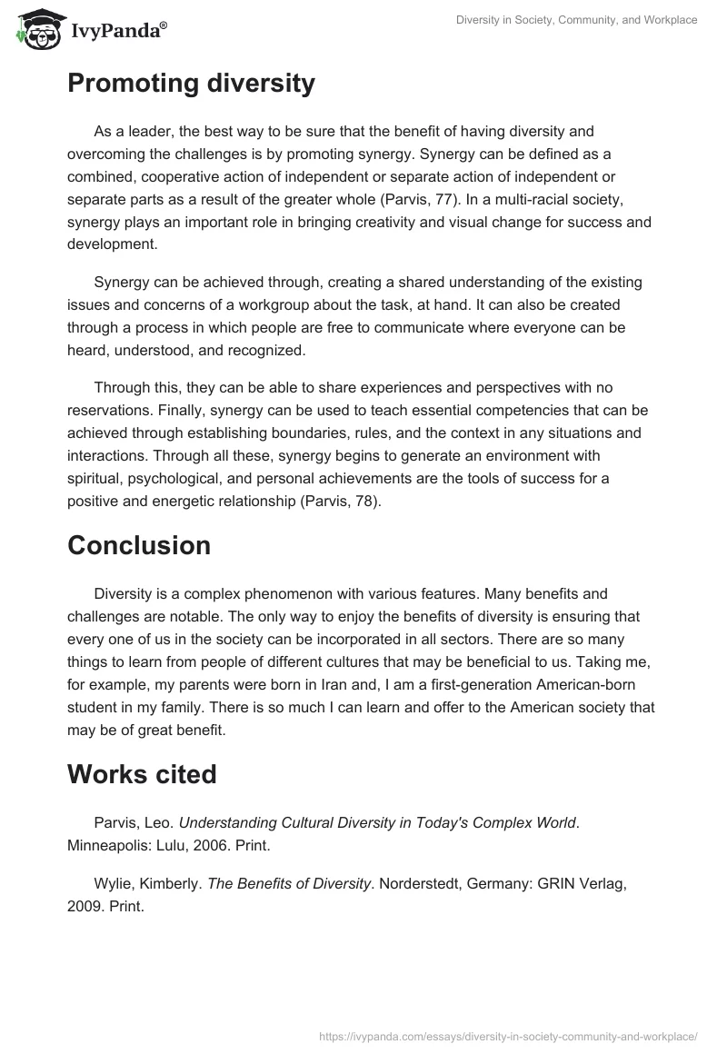 Diversity in Society, Community, and Workplace. Page 2