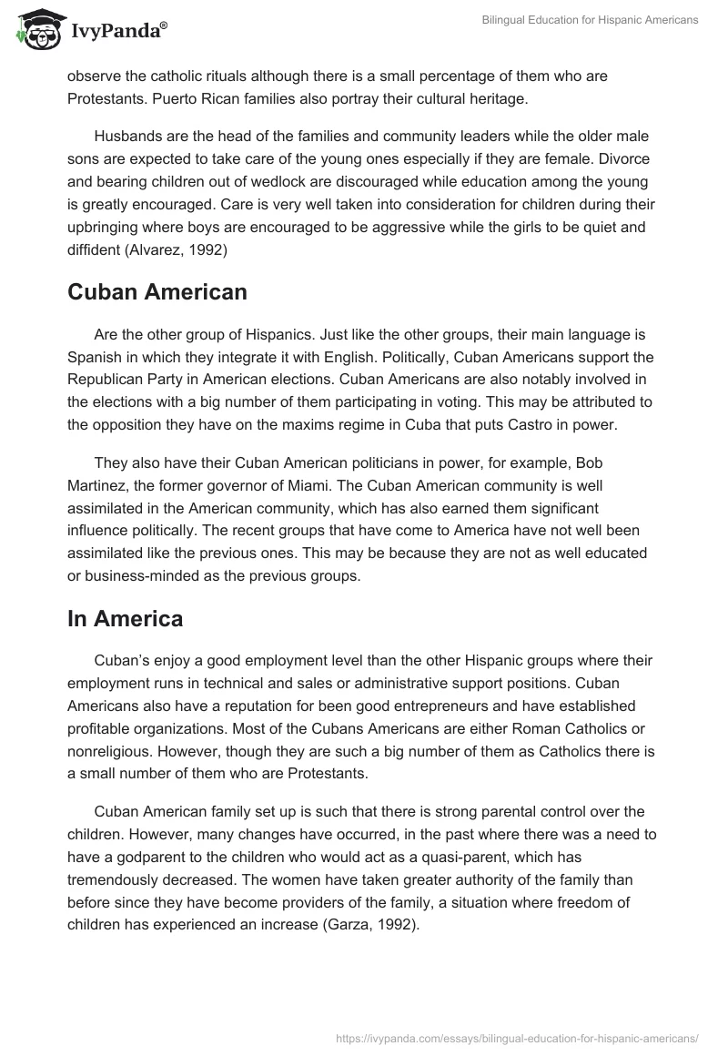 Bilingual Education for Hispanic Americans. Page 3