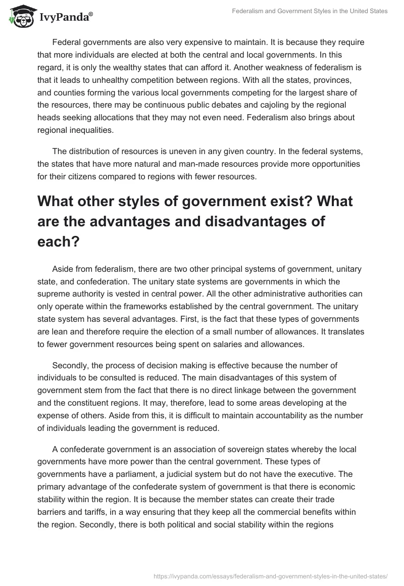 Federalism and Government Styles in the United States. Page 2