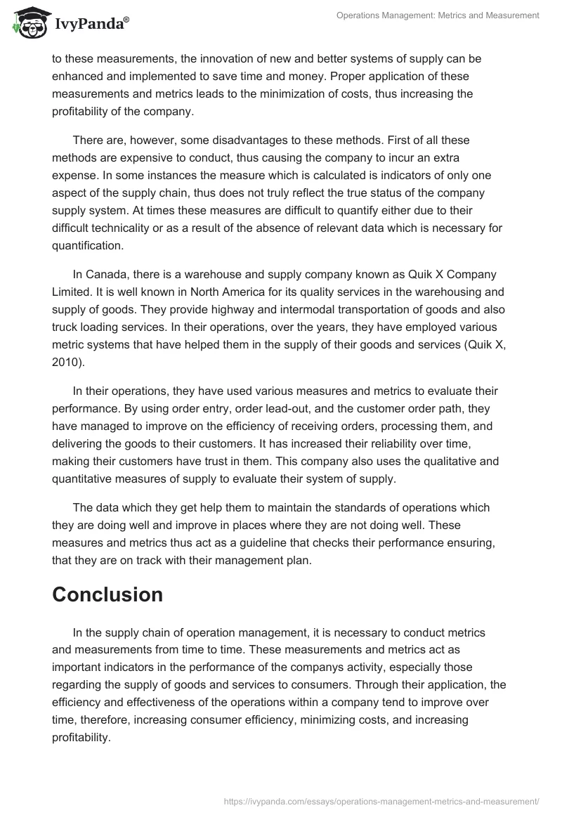 Operations Management: Metrics and Measurement. Page 3