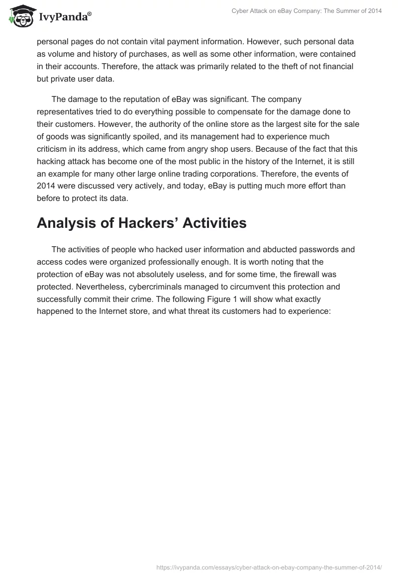 Cyber Attack on eBay Company: The Summer of 2014. Page 2