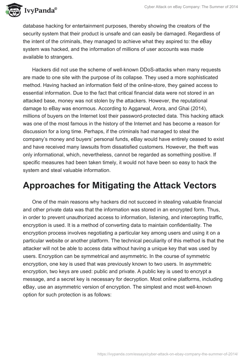 Cyber Attack on eBay Company: The Summer of 2014. Page 4