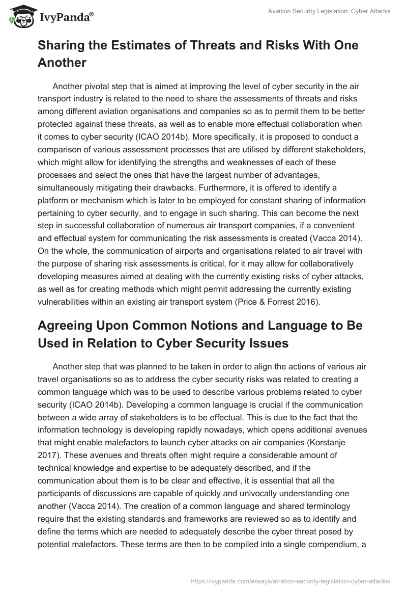 Aviation Security Legislation: Cyber Attacks. Page 4
